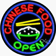 Chinese Food Circle Shape Neon Sign