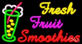 Fresh Fruit Smoothies Business Neon Sign