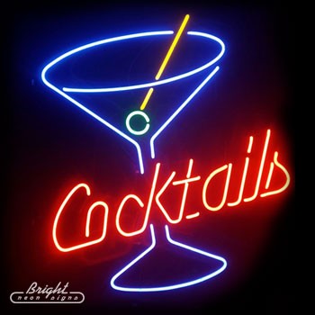 Martini Cocktail Glass Neon Sign