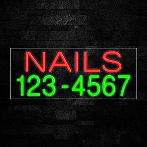 Nails (telephone #) Flex-Led Sign