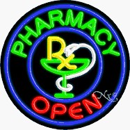 Pharmacy Circle Shape Neon Sign