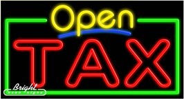 Tax Open Neon Sign