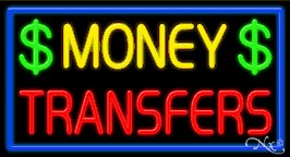 Money Transfers Business Neon Sign