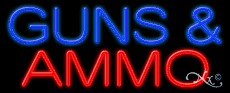 Guns & Ammo Business Neon Sign