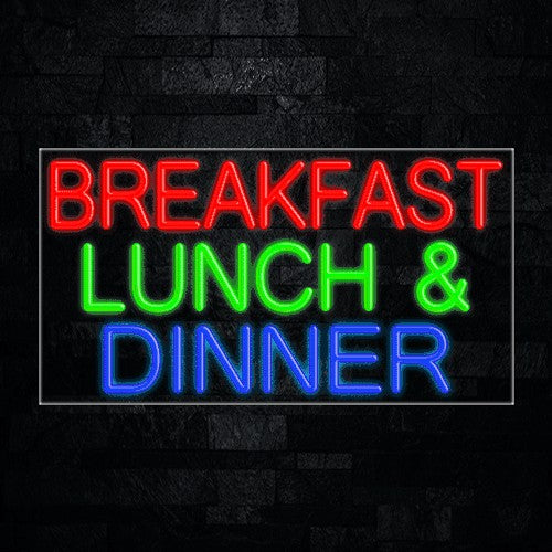 Breakfast Lunch & Dinner Flex-Led Sign