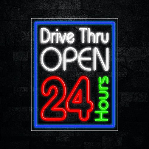 Drive Thru Open 24hr Flex-Led Sign