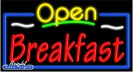 Breakfast Open Neon Sign