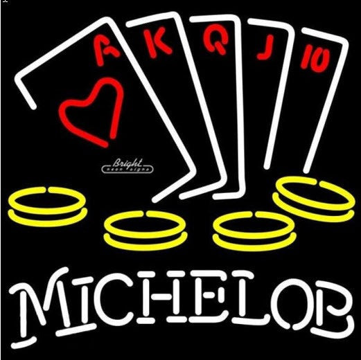Michelob Poker Aces Neon Sign