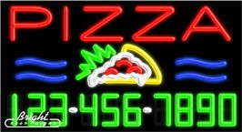 Pizza Neon w/Phone #