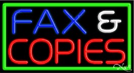 Fax & Copies Business Neon Sign