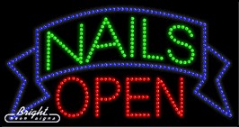 Nails Open LED Sign