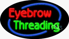 Eyebrow Threading Oval Neon Sign