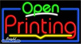 Printing Open Neon Sign