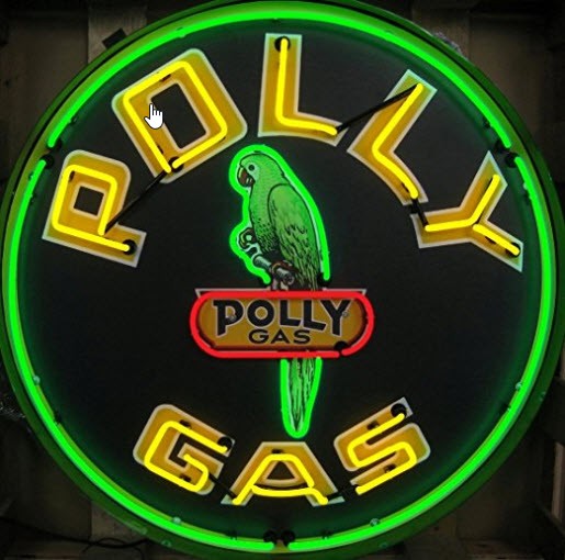 Polly Gasoline Neon Sign in Metal Can