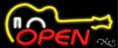 Music Open Business Neon Sign