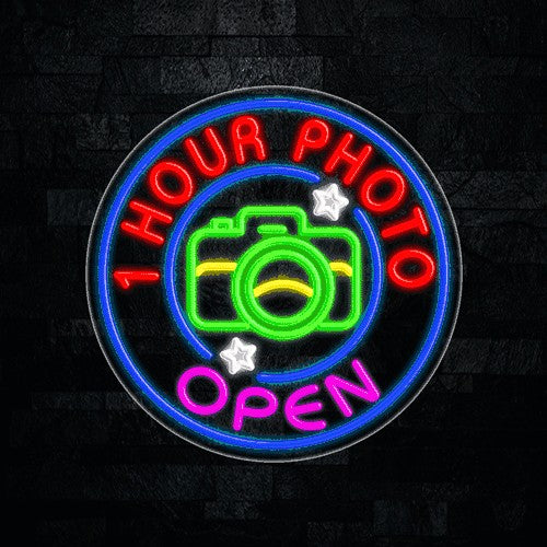 1 Hour Photo Open Flex-Led Sign