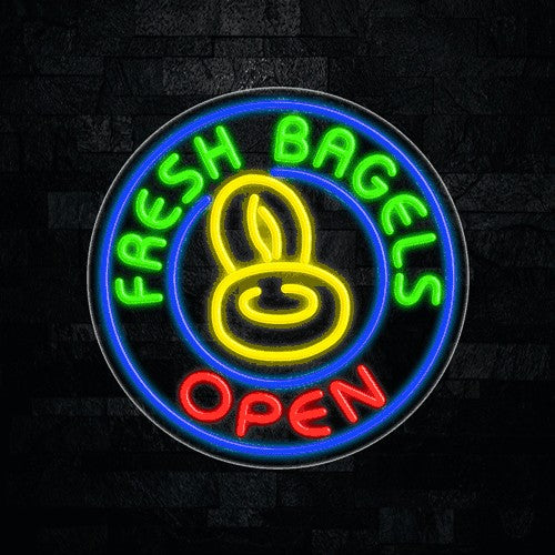Fresh Bagels Open Flex-Led Sign