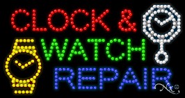 Clock & Watch Repair LED Sign