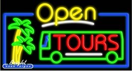 Tours Open Neon Sign