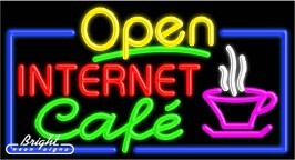Internet Café Open Neon Sign
