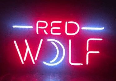 Red Wolf Moon Neon Sign