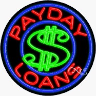 Payday Loans Circle Shape Neon Sign