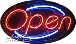 Oval Neon Open Sign