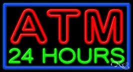 Atm 24 Hours Business Neon Sign
