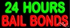24 Hours Bail Bonds Neon Sign