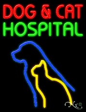 Dog & Cat Hospital Business Neon Sign