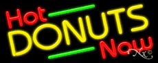 Hot Donuts Now Business Neon Sign