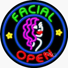 Facial Open Circle Shape Neon Sign