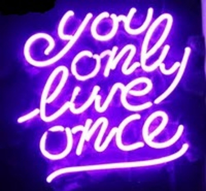 You Only Live Once Purple Neon Sign