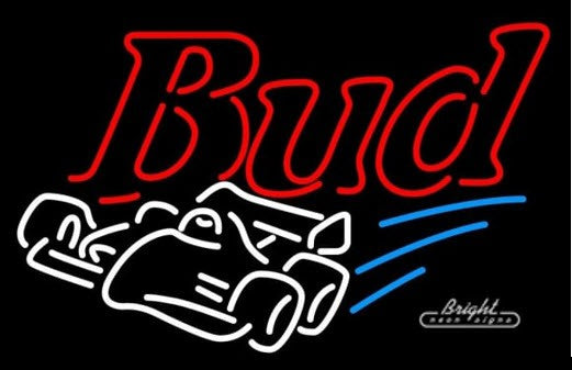 Budweiser Race Car Neon Sign