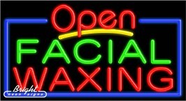 Facial Waxing Open Neon Sign