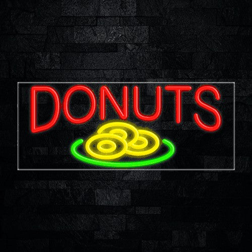 Donut: Red & Logo Flex-Led Sign