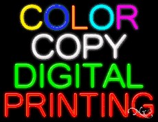 Color Copy Digital Printing Business Neon Sign