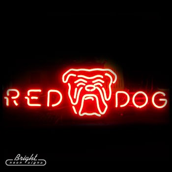 Red Dog Logo Neon Beer Sign