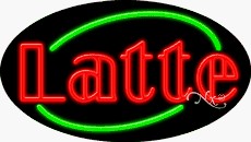 Latte Oval Neon Sign