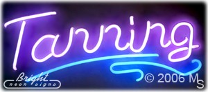 Tanning Here Neon Sign