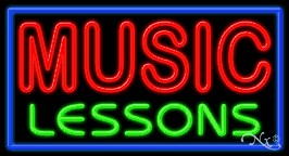 Music Lessons Business Neon Sign