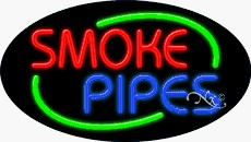 Smoke Pipes Oval Neon Sign