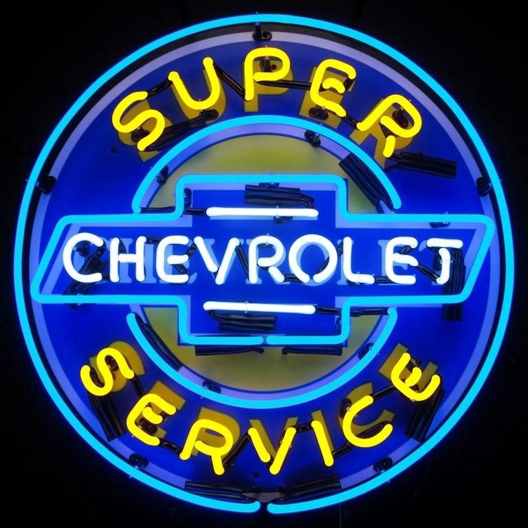 Chevy Super Service Neon Sign