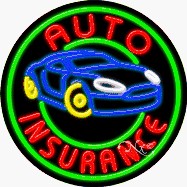 Auto Insurance Circle Shape Neon Sign