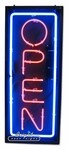 Large Vertical Neon Open Sign
