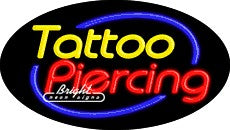 Tattoo Piercing Flashing Neon Sign