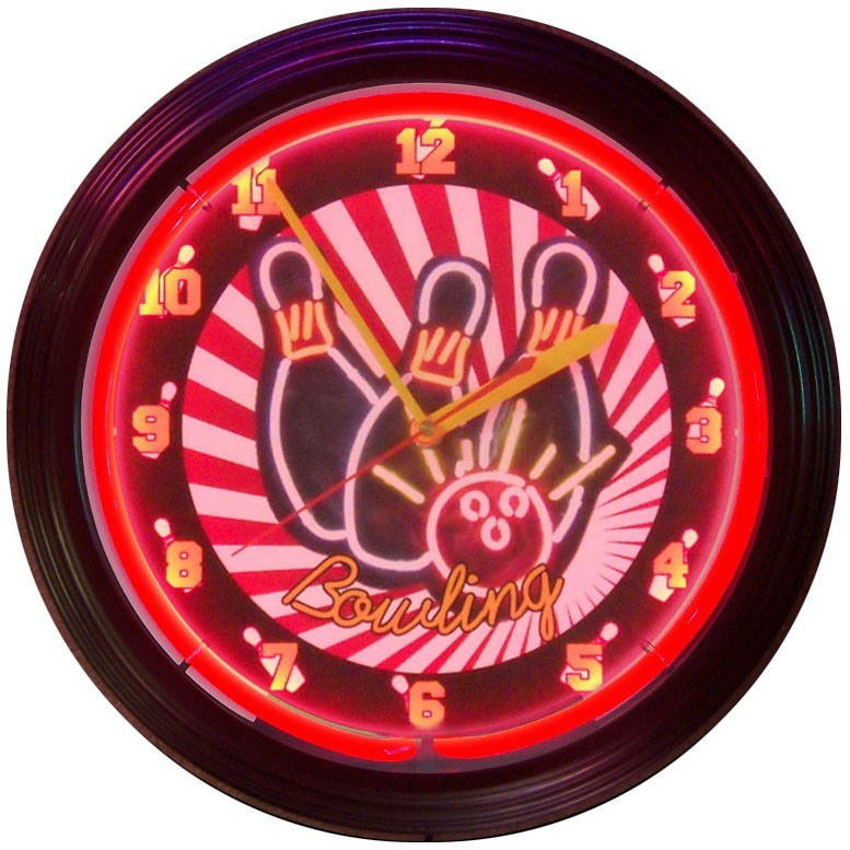 Bowling Neon Clock
