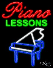 Piano Lessons Business Neon Sign