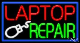 Laptop Repair Business Neon Sign