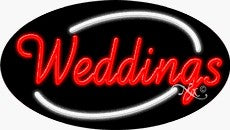 Weddings Oval Neon Sign